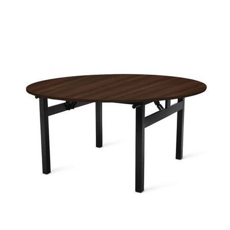 MITYLITE Laminate Folding Table, Walnut, 60In. Round LCT60CWL1B